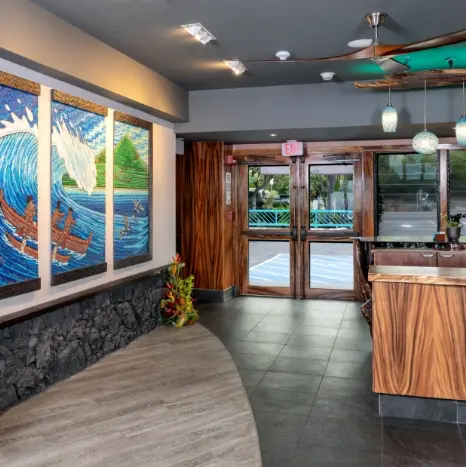 Interior of Magics Beach Grill, located in Kona, Hawaii